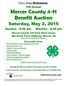 17th Annual Mercer County 4-H Benefit Auction @ Mercer County 4-H Benefit Auction | Mercer | Pennsylvania | United States
