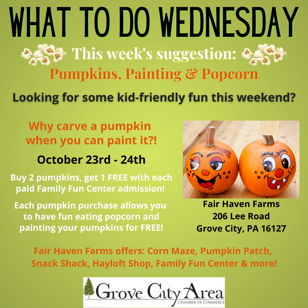 What To Do Wednesday: Pumpkins Painting & Popcorn