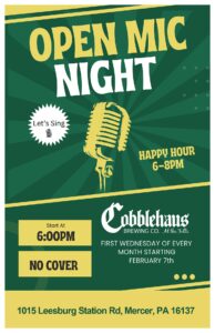 Open Mic Night at Cobblehaus Brewing Co. at the Falls @ Cobblehaus Brewing Co. At the Falls