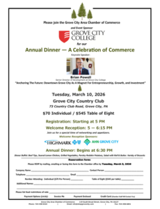 Annual Dinner - A Celebration of Commerce @ Grove City Country Club