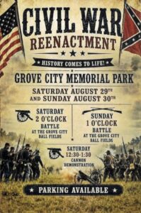 Civil War Reenactment at Grove City Memorial Park - Cannon Demonstration @ Grove City Memorial Park